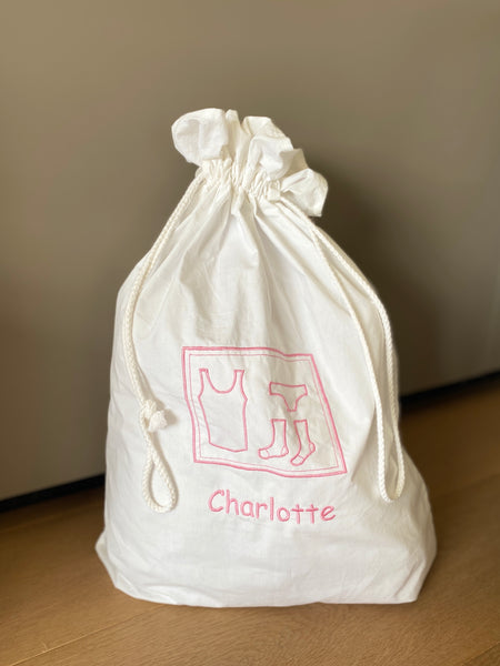 Linnenzak wit met naam